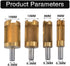 4pcs Wood Plug Hole Titanium Coated Cutter Drill Bits Set 1/4" 3/8" 1/2" 5/8" Cutting Dowel Power Woodworking Cork Hole Saw Tool Round Wood Plug Tenon Drill Bit Set by HOHXEN