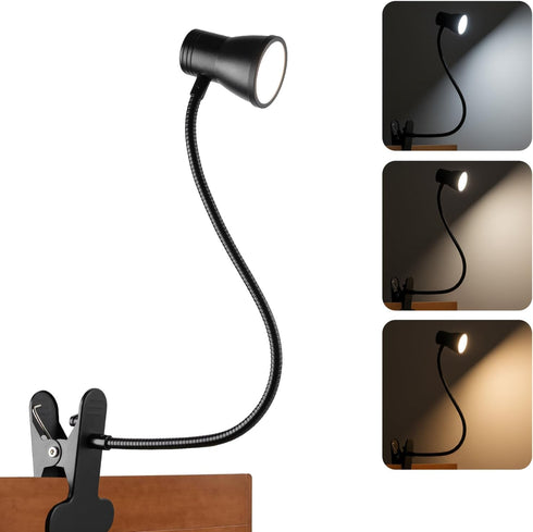 Eye-Caring Clip On Desk Lamp, 3 Color Modes & 10 Brightness LED
