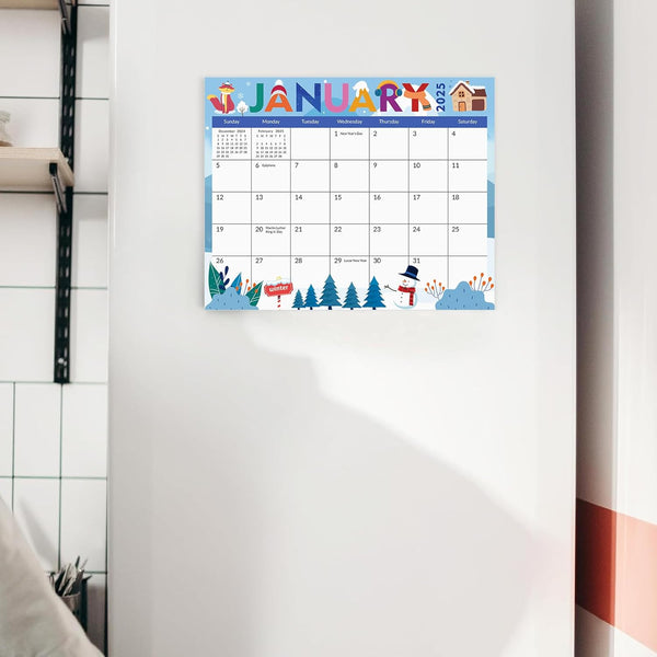 Magnetic Calendar for Refrigerator, 8'' x 10'' Fridge Calendar from May 2024 to December 2025, 20 Months Calendar for