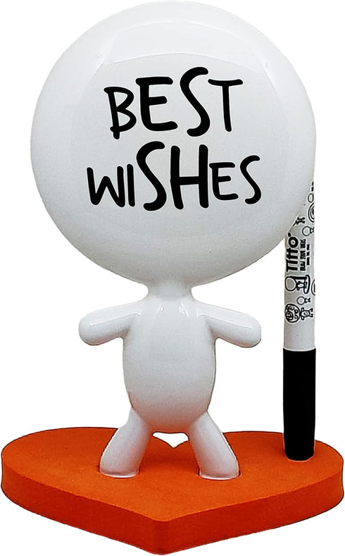 TITTO in Love Draw Your Ideas, Small Desktop Whiteboard Dry Erase, Ceramic Doll, Orange Office