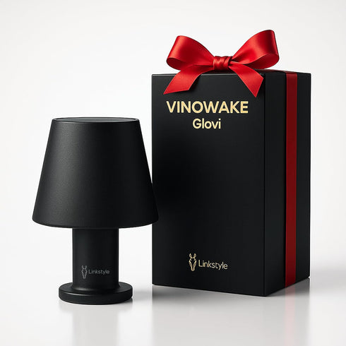 Dimmable VINOWAKE Glovi Premium Wine Bottle Lamp by LINKSTYLE White Lights, Rechargeable & Waterproof, Indoor/Outdoor
