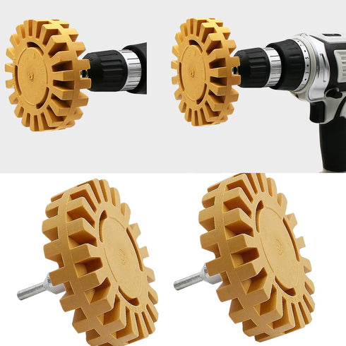 4 Geared Rubber Wheel Rubber Disc Pneumatic Rubber Wheel Rubber Disc with Drilling Adaptor (0.78in Thickness 2pc)