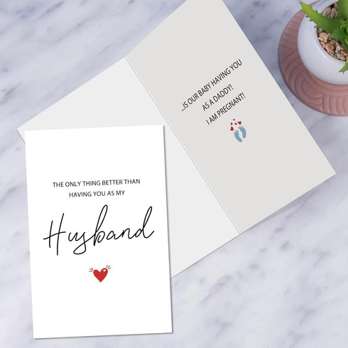 Obbyidk Pregnancy Announcement Card for Husband, Congratulation Dad to Be Card, Baby Announcement Cards Gifts, The Only