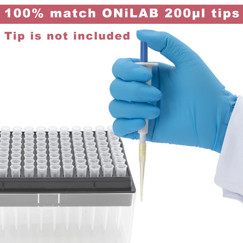 ONiLAB Mini Fixed Volume Pipette, Manual Single Channel Pipettor, Laboratory Micro Pipette, 100µl Blue