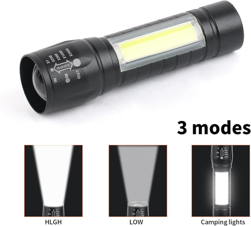 5 Pack Mini Small Pocket LED Flashlight USB-C Rechargeable High Lumens Bright Powerful EDC Flash Lights - Aluminum
