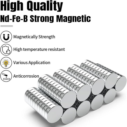 220 Pcs Small Neodymium Magnets, 2mm Rare Earth Heavy Duty Magnets for Whiteboard DIY Building Craft, Office Magnets