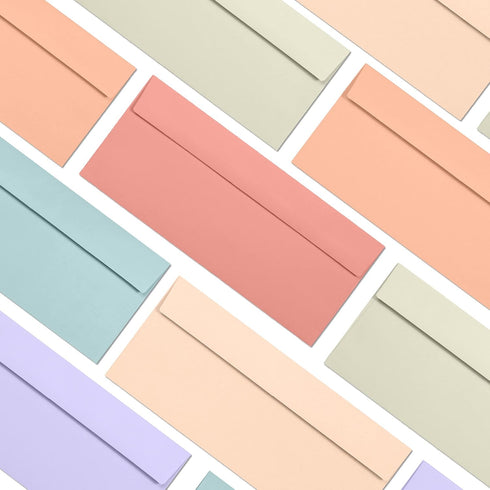 Business Envelopes, 120-Pack #10 Envelopes, 4 1/8 x 9 1/2 Inches in 6 Warm Pastel Colors