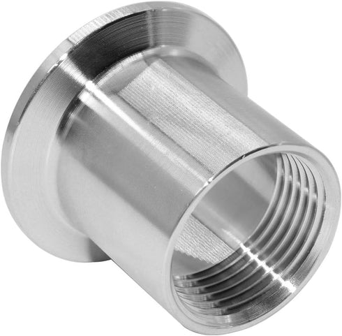 Beduan 1.5" Tri Clamp to 1" NPT Female Stainless Steel Sanitary Fitting Home Brew Connector