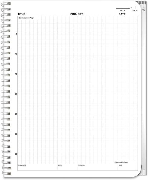 BookFactory Carbonless Lab Notebook (Scientific Grid Format) - 50 Sets, 100 Sheets Total, 8.5'' x 11''