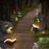 Sitting Bear Tree Hugger with Solar LED Light - Baby Bear Reading Book Garden Statue for Lawn, Yard, Patio Decor