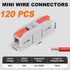 120PCS Avarbuvo Lever Wire Connectors, Mini Push-in Electrical Wire Splice Connector for 24-12 AWG