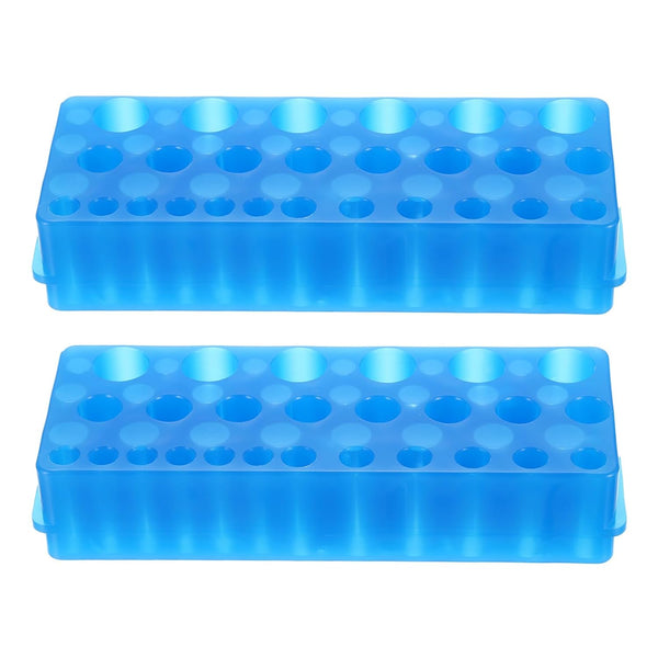 PATIKIL 26 Wells Tube Rack, 2 Pcs Vial Rack for Microcentrifuge Tubes 0.2/0.5/1.5/2/5ml, Blue