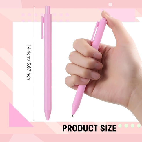 Fulmoon 50 Pcs Ballpoint Pens Bulk Retractable Comfortable Writing Pens Cute Back to School Supplies in Medium Point 1.0 mm for Teacher Student Bridal Shower Baby Shower (Light Pink,Black Ink)
