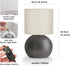 10.4 Inch Modern Small Table Lamp with Grey Metal Base and Linen Shade, Nightstand Light for Bedroom, Living Room