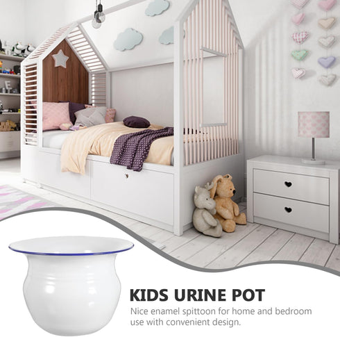 DOITOOL Chamber Pot: Bedroom Enamel Urinal Bottle Urine Pots Potty Urinal Bucket Portable Toilet Spittoon for Adults