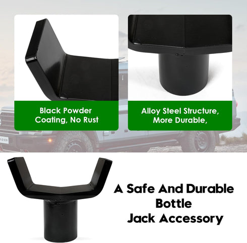Bottle Jack Adapter for 12t Bottle Jack, Safe Steel Lifting Saddle for 3 Inch and 4 Inch Round & Square Axle Tube