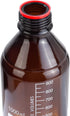 4 Pieces Amber Glass 1000 mL Graduated Round Lab Reagent Bottles with GL45 Red Screw Cap
