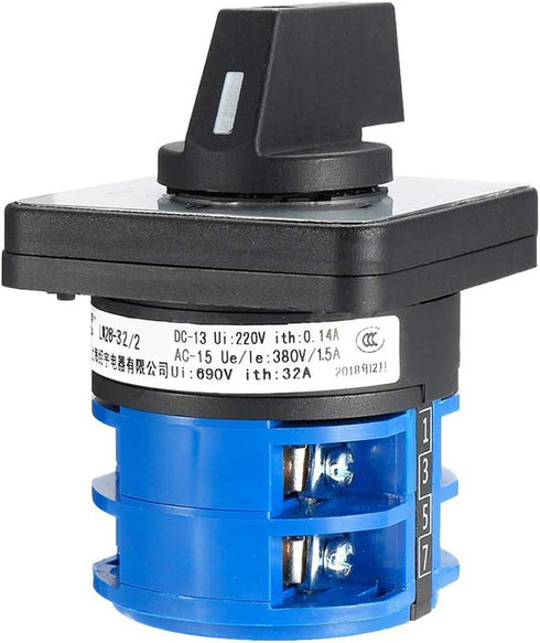 Changeover Switch LW28-32, Universal Rotary Cam Selector, 3 Positions, 8 Terminals, Latching Switches 690V 32A