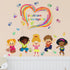 Mirabuy Play Learn & Grow Together Wall Decals Kids Inspirational Quotes Handprint Wall Stickers for Classroom Kids