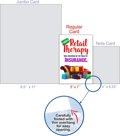 NobleWorks Funny Get Well Greeting Card, Hilarious Feel Better Notecard with Envelope, Retail Therapy