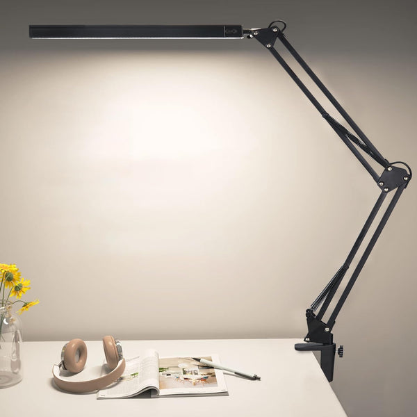 PSIVEN LED Architect Desk Lamp, Touch Control Metal Swing Arm Dimmable Task Lamp,