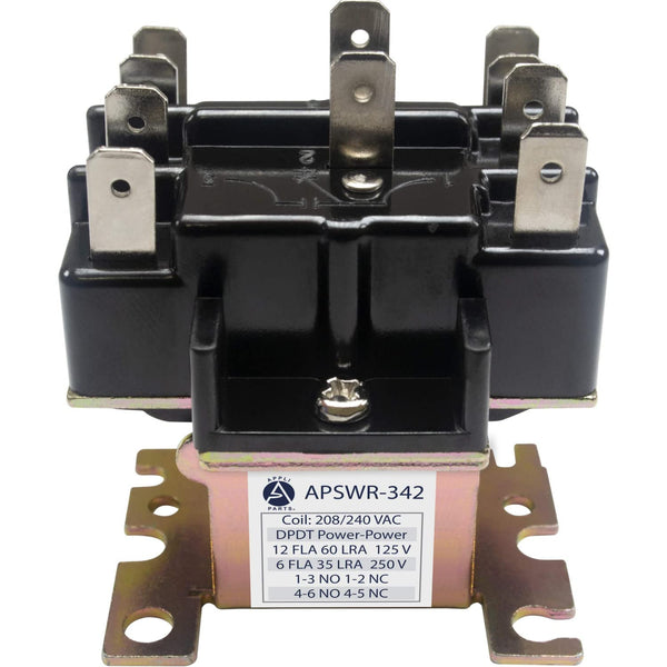 General Purpose Switching Relay APSWR-342, 90-342, 208-240 VAC Coil, DPDT for HVAC and Electrical Installations