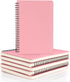 EUSOAR College Ruled Notebooks, 6 Packs, 5.5" x 8.3", 120 Pages, Pink A5 Spiral Notebook, Office Meeting Essentials