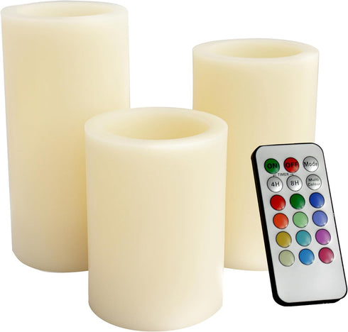 CANDLE CHOICE Battery Operated Color Changing Flameless Candles with Remote Timer Real