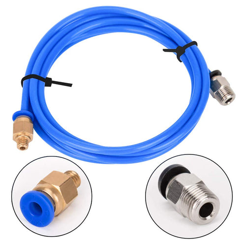 Aokin 2 PTFE Bowden Tubing (1.5m/Each Blue) - for 1.75mm Filament with 4 Pcs PC4-M6 & PC4-M10 Fittings for 3D Printers