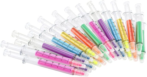 Syringe Highlighter Pens - 6 Colors, 24pc Set