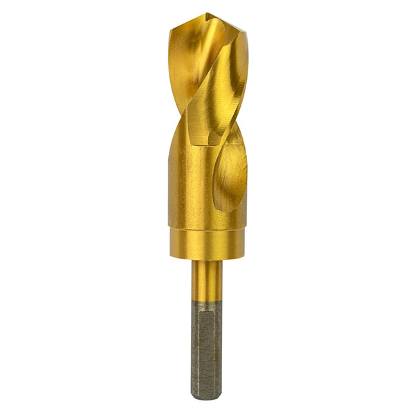 Tools 1-1/4 Inch Reduced Shank Drill Bit, 1/2" 3-Flat Shank, High Speed Steel with Titanium Coating for Steel, Wood
