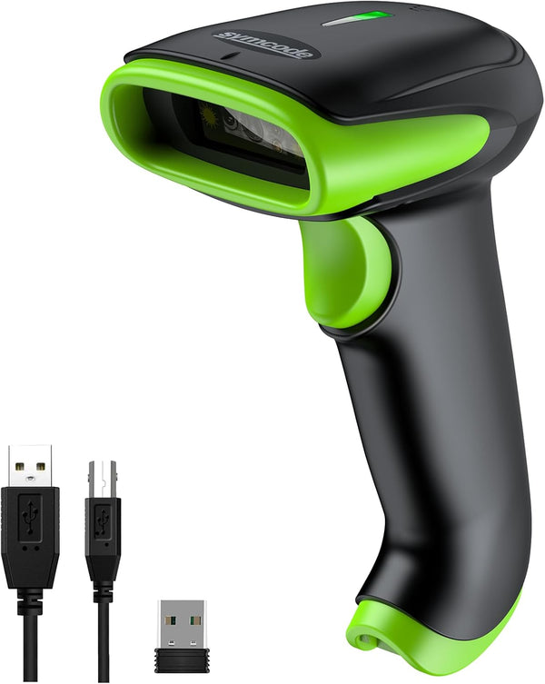 Symcode Wireless Bluetooth Barcode Scanner, Ergonomics Handheld Reader with Bluetooth & USB Wired Connection