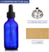 AOZITA 4 Pack, 2 oz Dropper Bottles with 1 Funnel & 4 Labels - 60ml Thick Dark Blue Glass Tincture Bottles with Eye Droppers - Leakproof Essential Oils Bottles by AOZITA