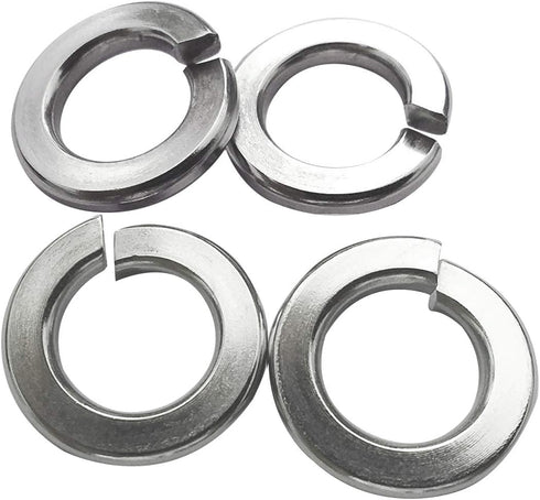 M6 Stainless Flat Spring Lock Washers, 18-8 (304) Stainless Steel, 100 Pack, 0.24” ID