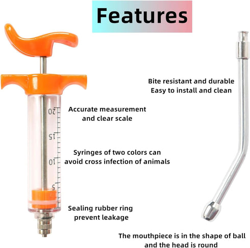 1 Pcs Goats Feed Water Filler, Drench Nozzle, Reusable Adjustable Dosage for Cattle, Sheep, Goats