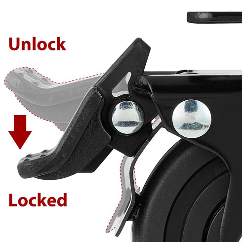 Finnhomy 2.5 Inch Heavy Duty Caster Wheels Set of 4, Lockable Premium Nylon for Toolbox