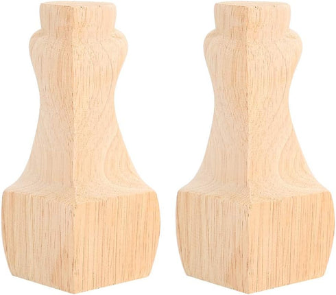 2PCS Zerodis Wood Table Leg, Rubber Wood Furniture Leg Replacement with Exquisite Carving Patterns, for Sofa Coffee