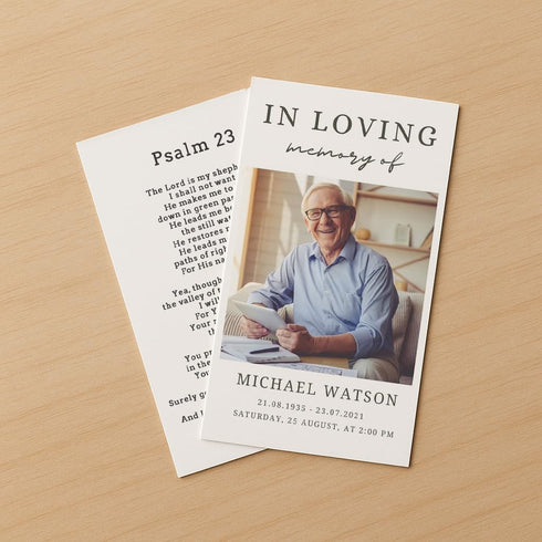 600 (100 80lb Printable Blank Memorial Cards for Funeral (Single Sided Gloss) - Prayer Cards Sheets) - Thick Cover