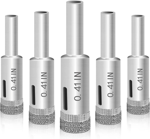 Glass Drill Bit Set, 5 pcs Diamond Hole Saw Remover Tool for Glass Marble Granite Fiberglass Ceramic Tile 3 8in 0.4IN