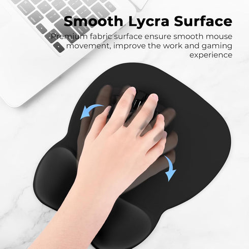 EooCoo Ergonomic Mouse Pad with Wrist Support, Memory Foam Wrist Rest, Non-Slip Base, 9.64 x 8.26 in