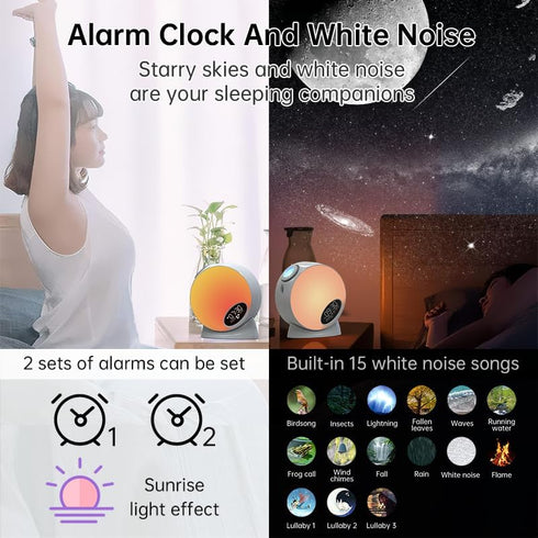 Noise,4K 13 Galaxy Projector, Planetarium Star Projector,Bedroom Night Light and Timer,with White Replaceable HD Galaxy