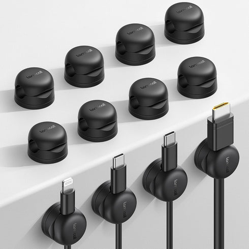 Lamicall 12Pack Rotatable Cord Organizer, Desk Office Nightstand Accessories - Cable Management Clips,