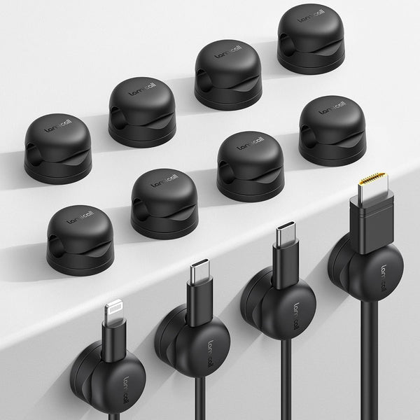 Lamicall 12Pack Rotatable Cord Organizer, Desk Office Nightstand Accessories - Cable Management Clips,