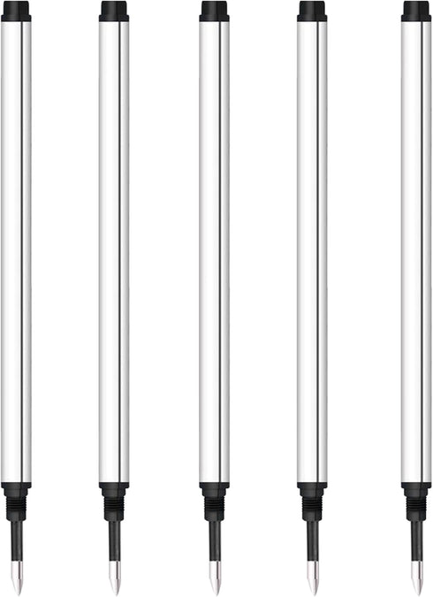 DunBong Spiral Refill, 5 Pack - Replaceable Gel Ink Rollerball Refills 0.5mm Medium Point (Red)