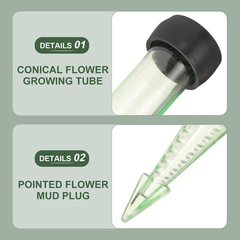 50Pcs jojofuny Transparent Flower Tubes for Fresh Flower Arrangements Hydroponic Nutrient Vials for Roses Carnations