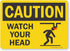SmartSign "Caution - Watch Your Head" Sign | 10" x 14" Plastic