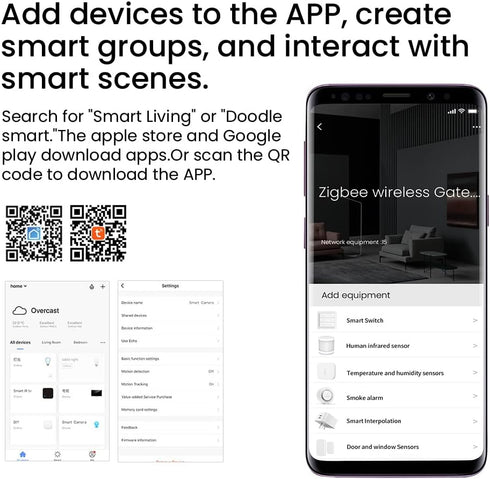 ZigBee 3.0 Hub, WiFi & Bluetooth Dual Mode Gateway, Tuya Smart Home Bridge, Voice Control via Alexa, Google Home