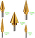 Knoweasy Step Drill Kit, 5PCS HSS Titanium Step Drill with Automatic Center Punch for Multiple Hole Drilling