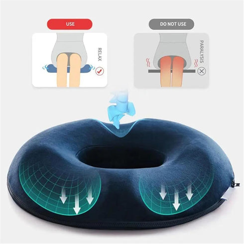 Generic Tailbone Donut Cushion for Hemorrhoids, Coccyx Support Seat Pillow, Orthopedic Memory Foam Relief for Prostate