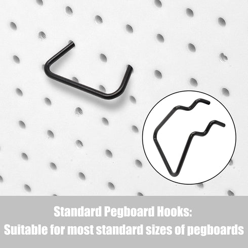 16Pcs Pegboard Plier Holders, Stainless Steel Double Loop Hooks, Black Display Hooks for Shop Store Supermarket